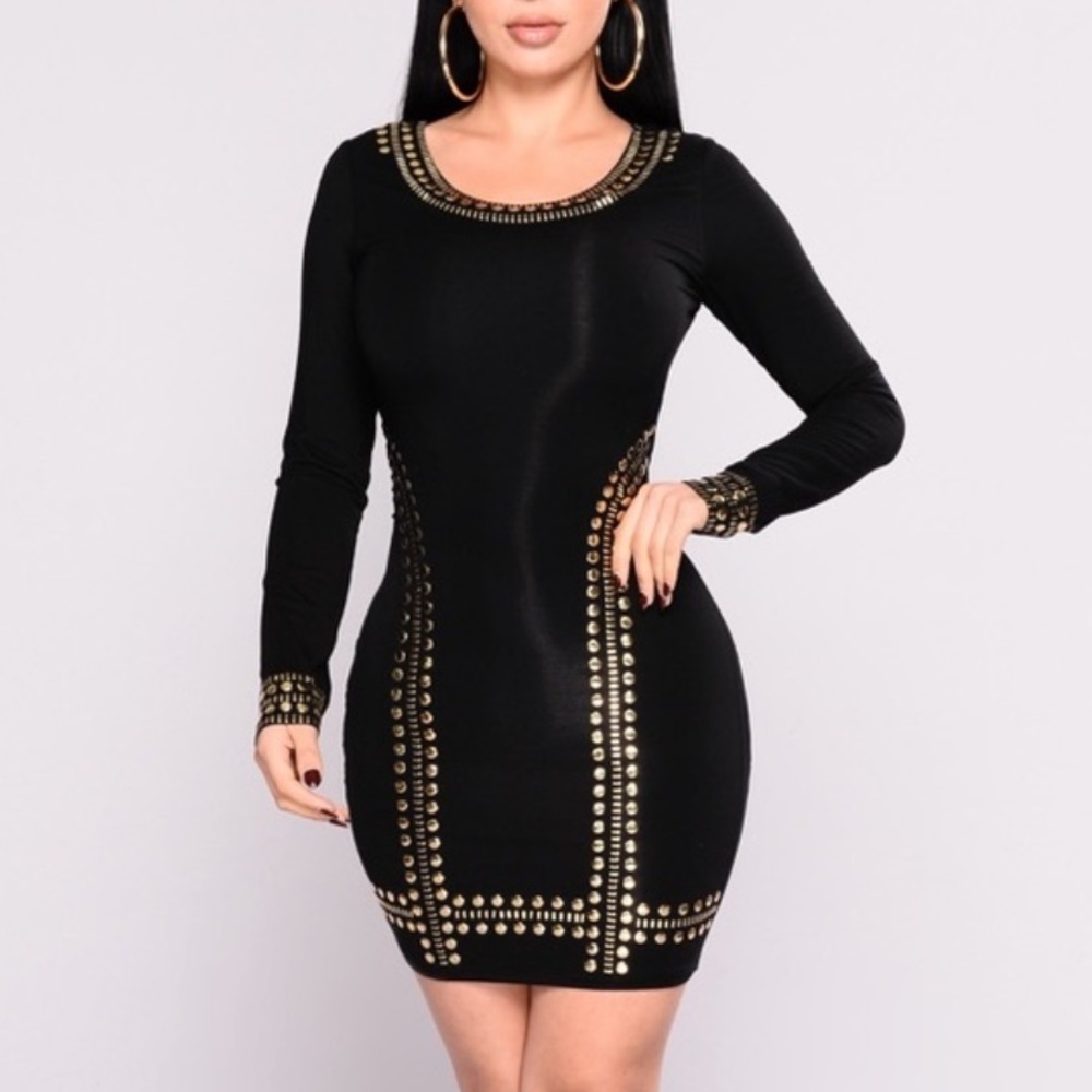 Black Fashion nova studded dress